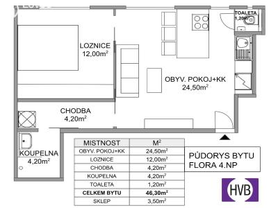 Prodej bytu 2+KK Praha, Chrudimská č. 10