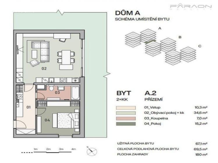 Sale apartment 2+KK Praha, Pod Krocínkou č. 2