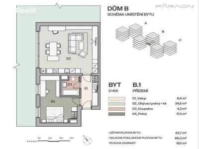 Sale apartment 2+KK Praha, Pod Krocínkou č. 3