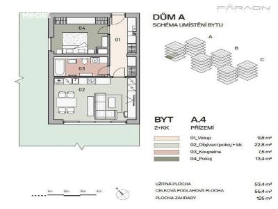 Sale apartment 2+KK Praha, Pod Krocínkou č. 3