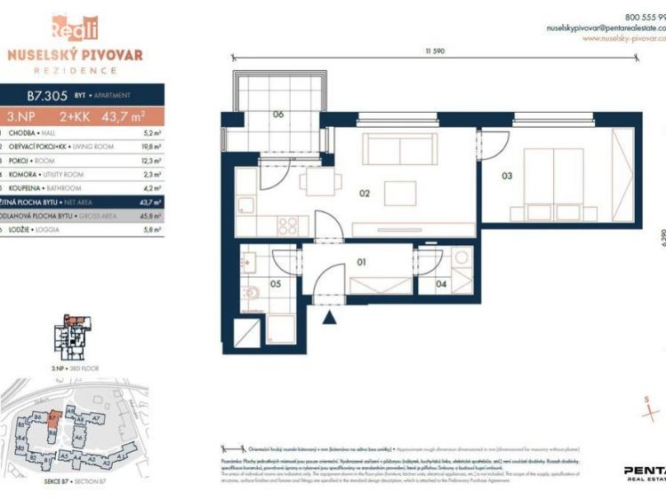 Продажа квартиры 2+KK Praha 4, Nusle, Mužíkova č. 18