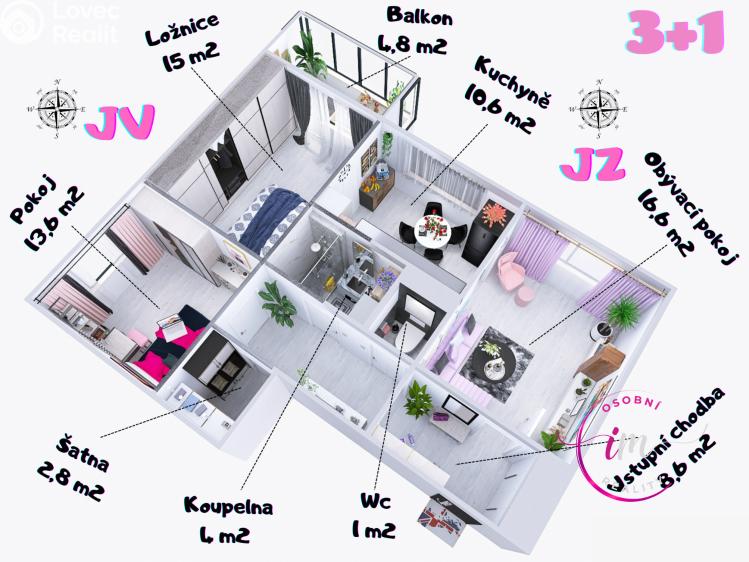 Sale apartment 3+1 Jihlava, Jarní č. 17