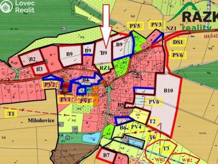 Prodej stavebního pozemku Miloňovice č. 2