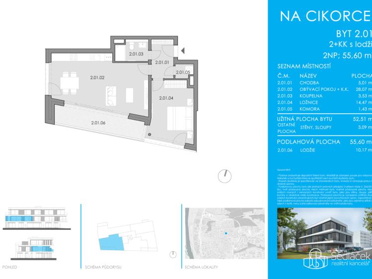 Продажа квартиры 2+KK Praha, Na Cikorce č. 2