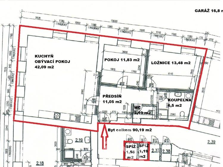 Prodej bytu 3+KK Kašperské Hory, Náměstí 34 č. 23