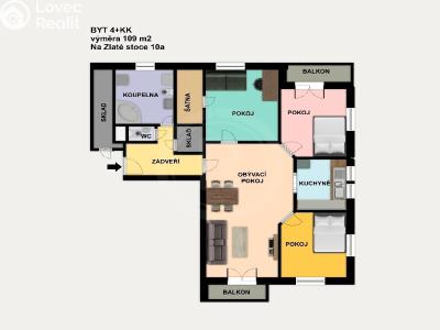 Продажа квартиры 4+KK České Budějovice, Na Zlaté stoce č. 1