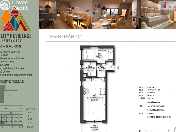 Pronájem bytu 2+KK Harrachov č. 23