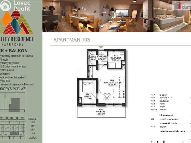 Rent apartment 2+1 Harrachov č. 6