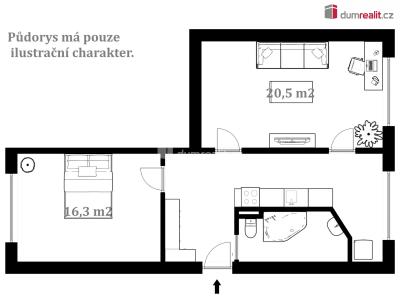 Продажа квартиры 2+1 Kaplice, Na Vyhlídce č. 5