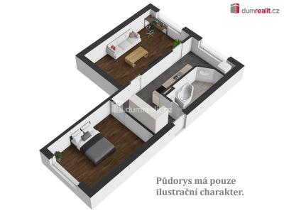 Продажа квартиры 2+1 Kaplice, Na Vyhlídce č. 6