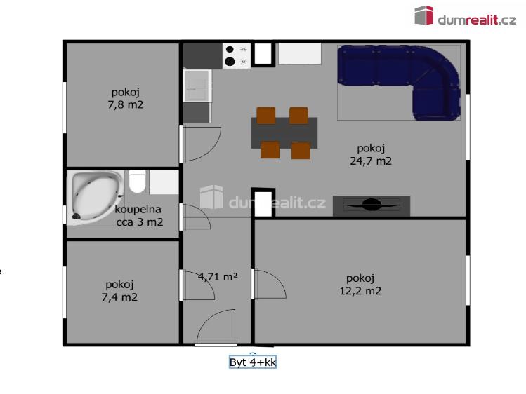 Продаж квартири 4+KK Praha-Dolní Chabry, Bolebořská č. 5