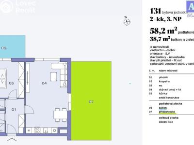 Sale apartment 2+KK Praha č. 1