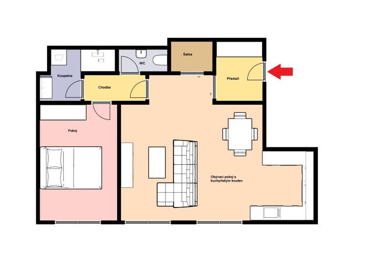 Rent apartment 2+KK Praha, Krásova č. 4