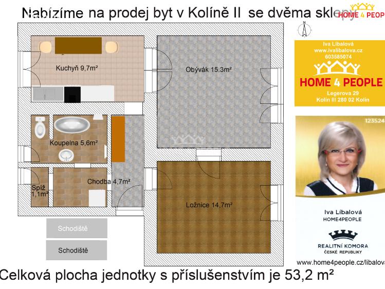 Prodej bytu 2+1 Kolín, Mikoláše Alše č. 3