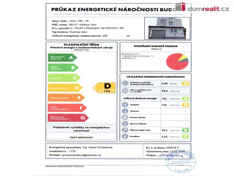 Pronájem bytu 2+1 Karlovy Vary, Lesní č. 29