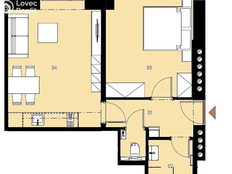 Продаж квартири 2+KK Praha, Patočkova č. 1