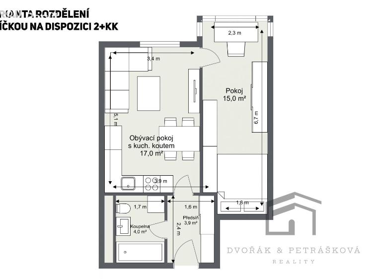Prodej bytu 1+KK Praha, Mikulova 1755/1a č. 19
