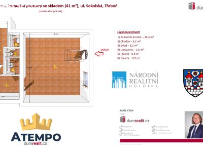 Rent commercial space Třeboň, Sokolská č. 2