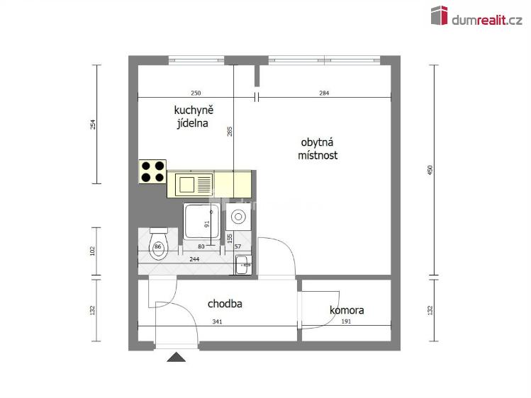 Pronájem bytu 1+1 Neratovice, Mládežnická č. 17