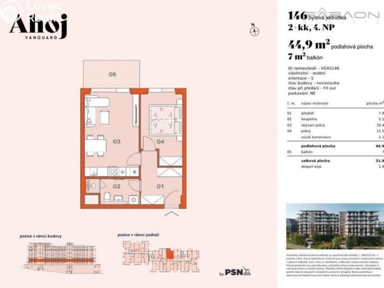 Продаж квартири 2+KK Praha 4, Modřany, Československého exilu č. 12