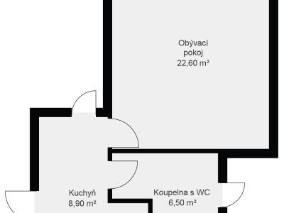 Pronájem bytu 1+1 Zlín, B. Němcové 368 č. 3