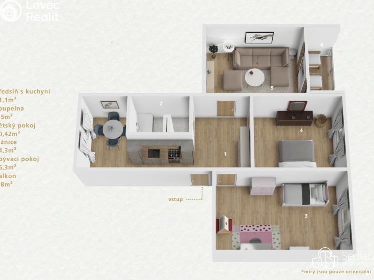 Sale apartment 3+1 Sokolov, Slavíčkova č. 22