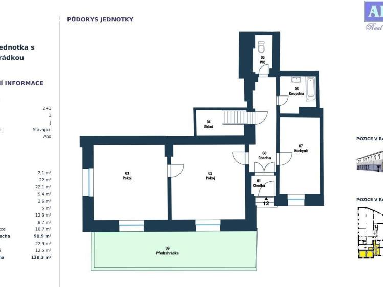 Продаж квартири 2+1 Praha č. 2