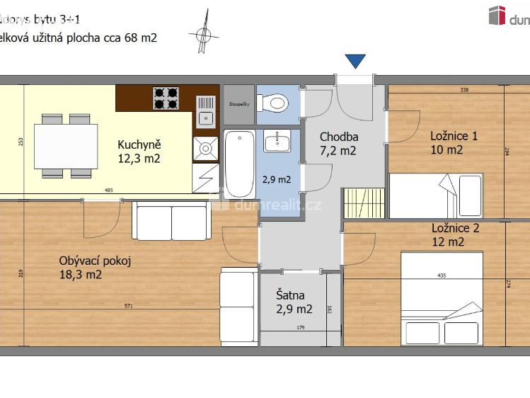 Sale apartment 3+1 Mělník, Františka Kriegela č. 49