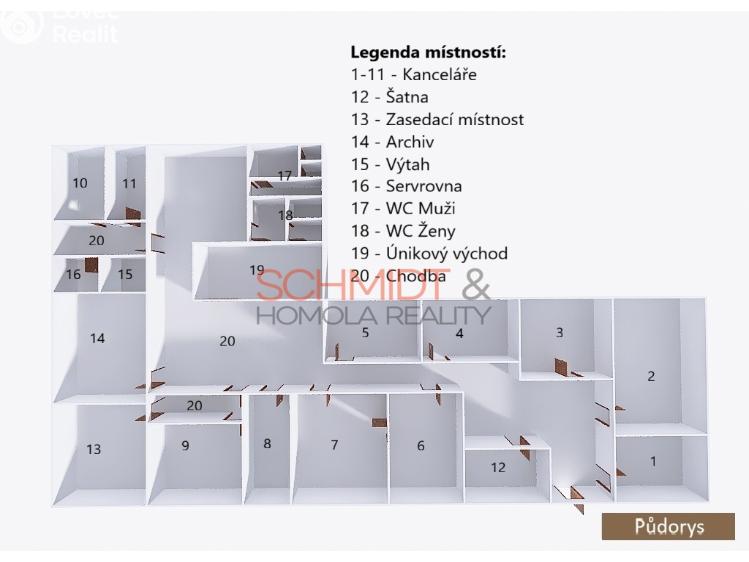 Pronájem kanceláře Hustopeče, Herbenova 869/42 č. 43