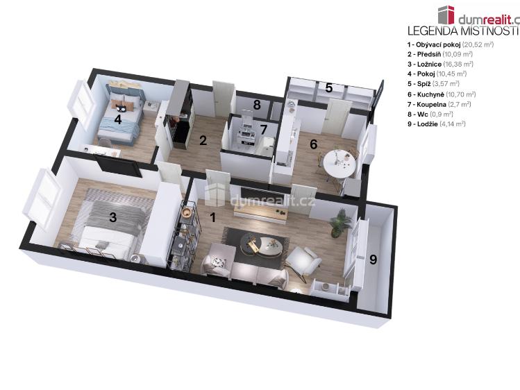 Продаж квартири 3+1 Všeradice č. 3