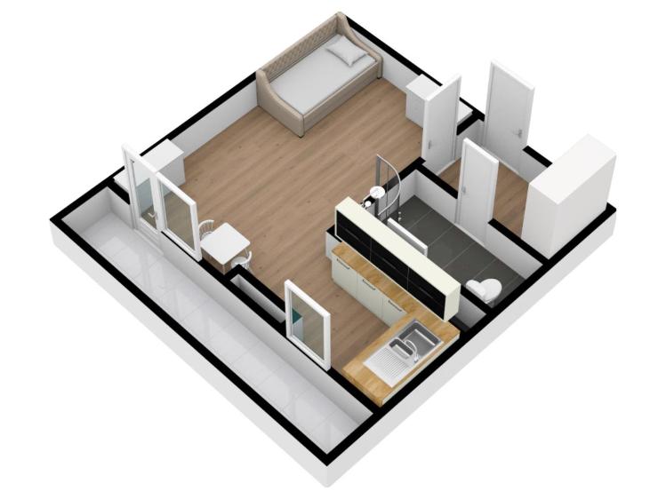 Rent apartment 1+KK Praha, Milevská č. 13