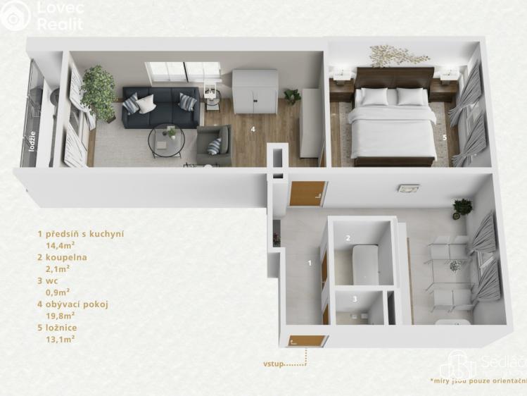 Prodej bytu 2+1 Bukovany č. 19