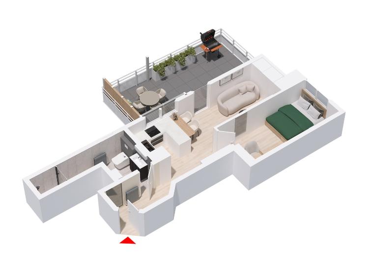 Sale apartment 1+KK Zlín, Horní Vršava IV 5642 č. 37