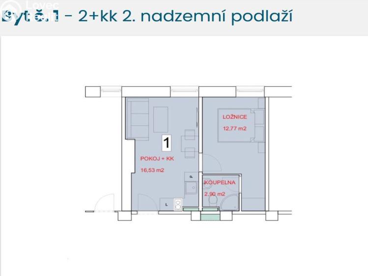 Pronájem bytu 2+KK Staré Hradiště, U Pošty 15 č. 12