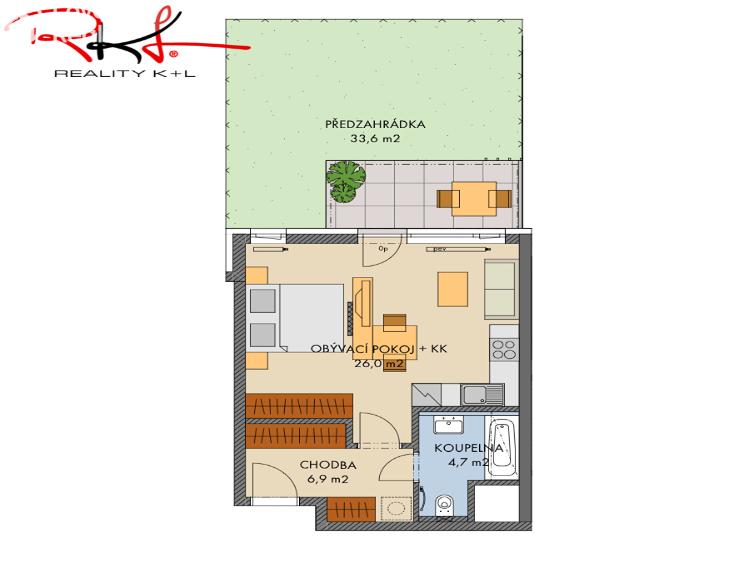 Prodej bytu 1+KK Praha, náměstí Olgy Scheinpflugové č. 2