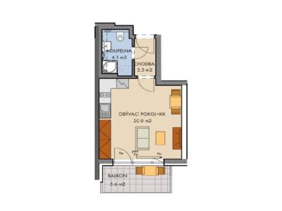 Prodej bytu 1+KK Praha, Honzíkova č. 2