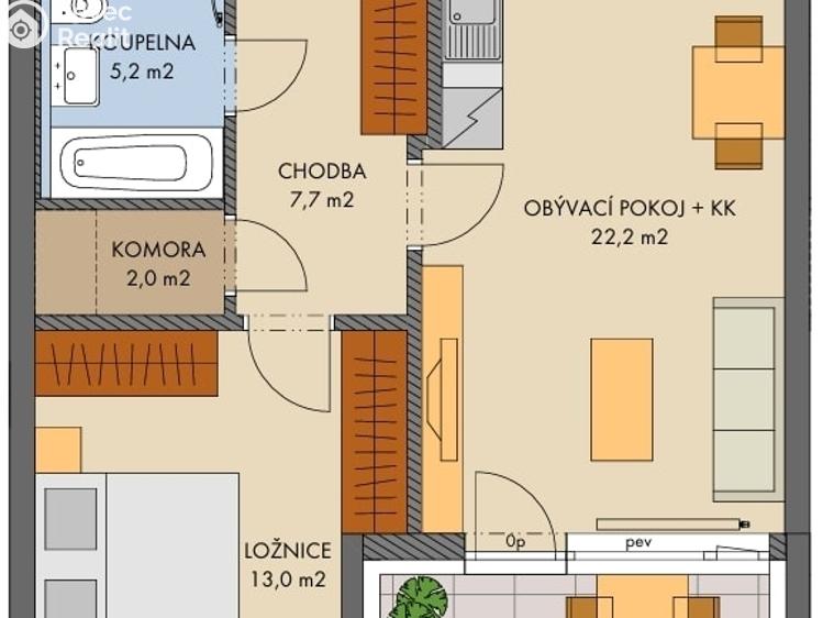 Prodej bytu 2+KK Praha, náměstí Olgy Scheinpflugové č. 2