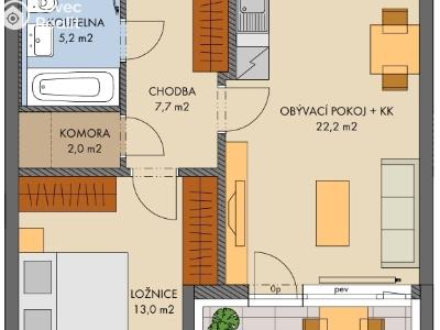 Prodej bytu 2+KK Praha, náměstí Olgy Scheinpflugové č. 2