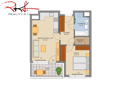 Продаж квартири 2+KK Praha, náměstí Olgy Scheinpflugové č. 2