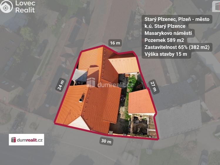 Prodej ubytovacího zařízení Starý Plzenec, Masarykovo náměstí č. 5