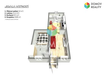Pronájem bytu 2+1 Beroun, Plzeňská č. 3