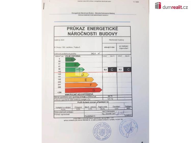 Prodej rodinného domu Praha-Lochkov, K úvozu č. 23
