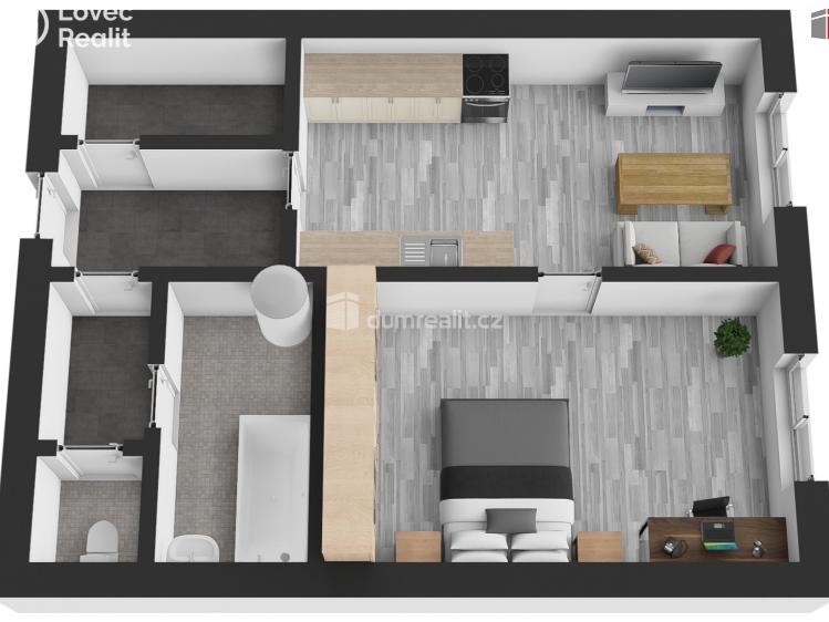 Pronájem bytu 1+1 Terezín, Komenského č. 13