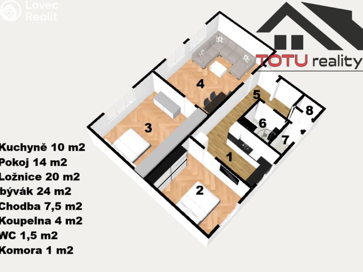 Prodej bytu 3+1 Jaroměř, Svat. Čecha č. 22