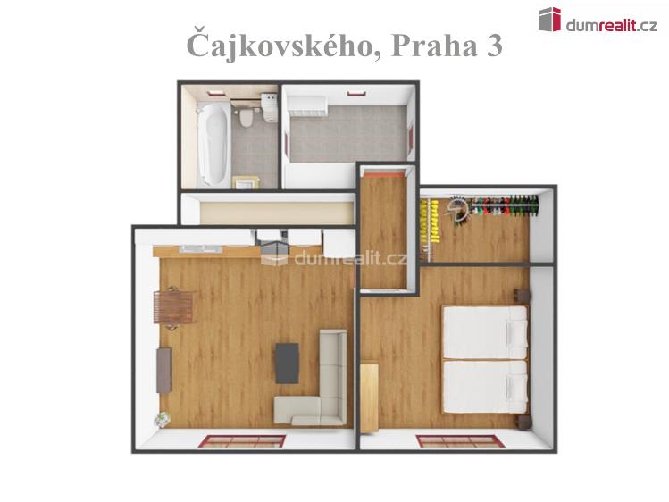 Pronájem bytu 2+KK Praha 3, Čajkovského č. 6