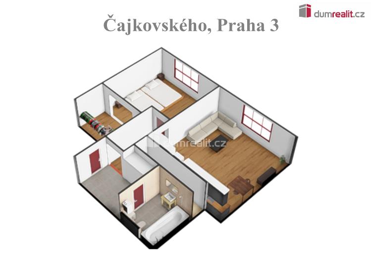 Pronájem bytu 2+KK Praha 3, Čajkovského č. 11