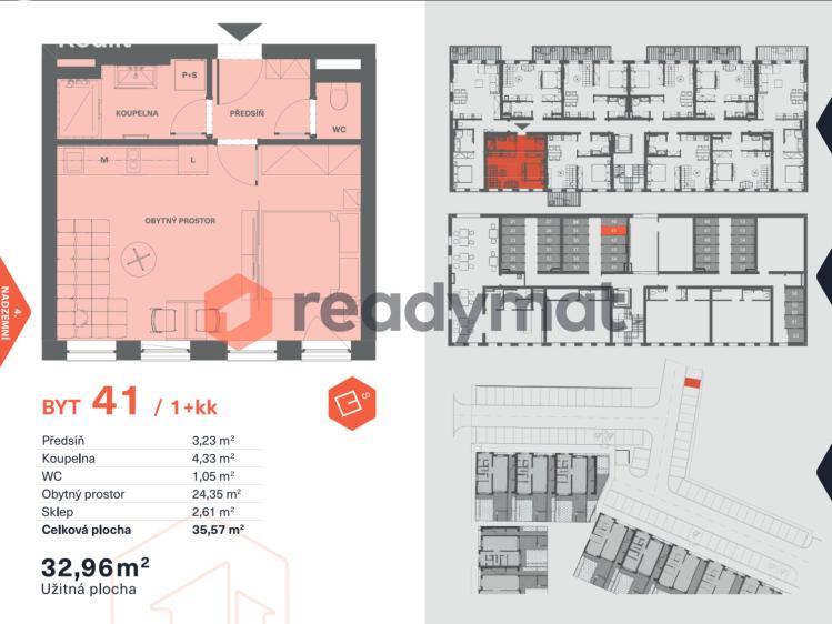 Sale apartment 1+KK Břeclav, Lidická č. 3
