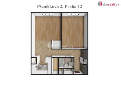 Pronájem bytu 2+KK Praha 12, Pšenčíkova č. 5