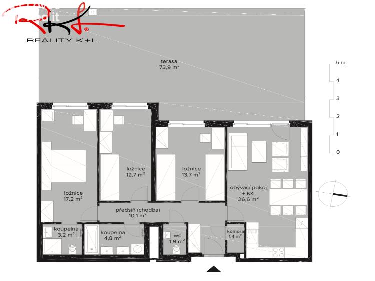 Prodej bytu 4+KK Praha, Sedlářova č. 4