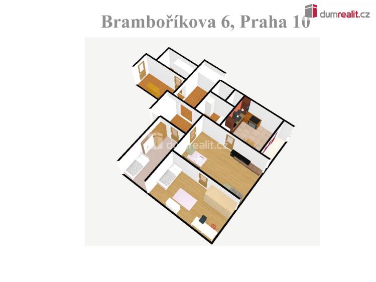 Pronájem bytu 3+1 Praha 10, Bramboříková č. 10